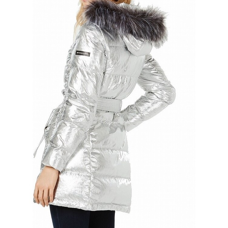 michael kors parka silver