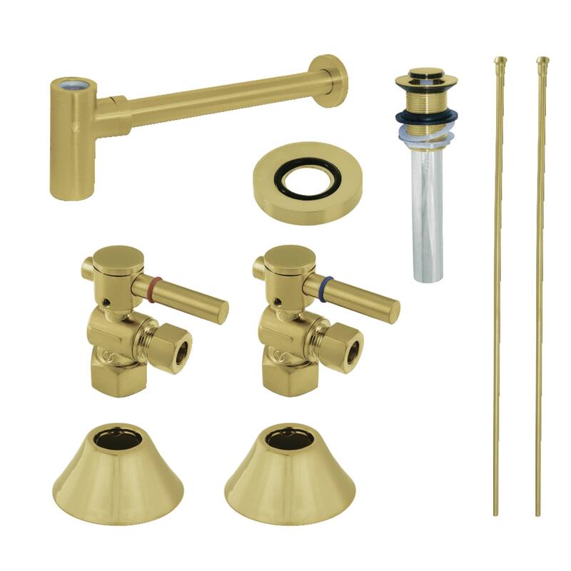 Kingston Brass Trimscape Plumbing Sink Trim Kit with Bottle Trap and Drain - Brushed Brass