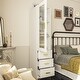 preview thumbnail 3 of 17, 70.9"H Combo Chest Dresser Storage Cabinet with Glass Door White