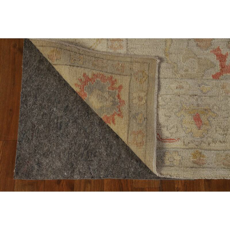 Hand Knotted Oriental 100% Wool Carpet Transitional All-Over Beige & Ivories Oushak Area Rug - 8' 10'' X 5' 10''