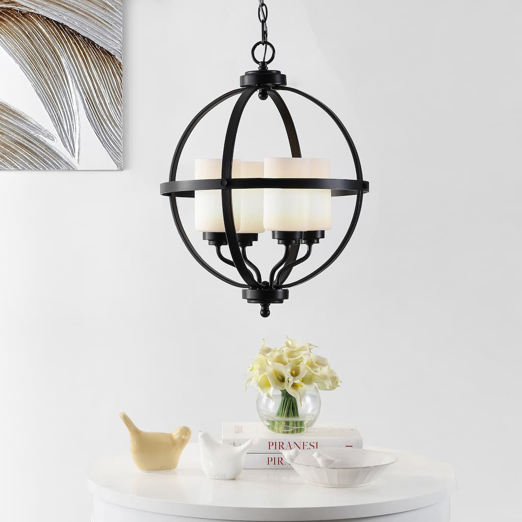 SAFAVIEH Lighting Maribelle 4-Light Led Adjustable Pendant - 17" W x 17" L x 26-98" H - 17Wx17Dx98H
