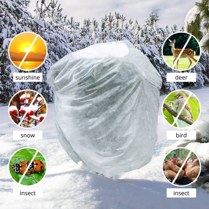 Agfabric 39 in. x 39 in. 0.9 oz. Reusable Plant Covers Frost Protection Bags for Season Extension and Winter Freeze Protection