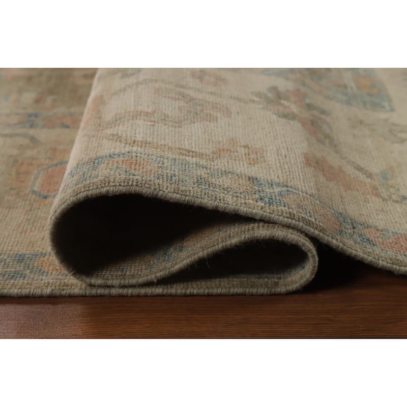 Vegetable Dye Oushak Turkish Rug Hand-Knotted Wool Carpet - 8'1"x 10'0"