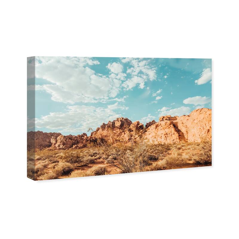 Wynwood Studio Canvas Nature and Landscape Rocks at Sunlight Brown and Modern & Contemporary Wall Art Canvas Print