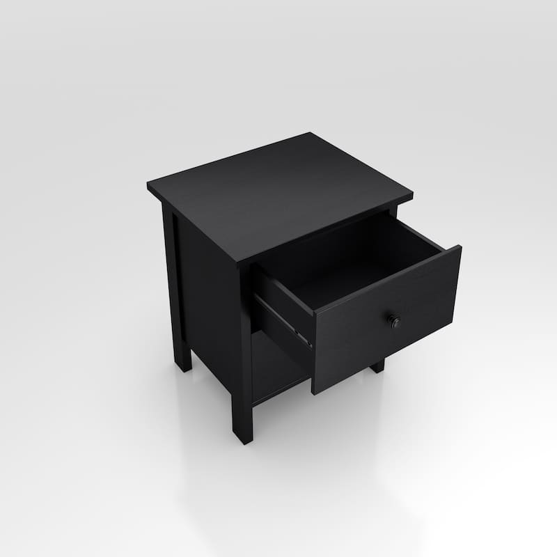 DH BASIC Transitional Neutral Finish 2-Drawer Nightstand by Denhour
