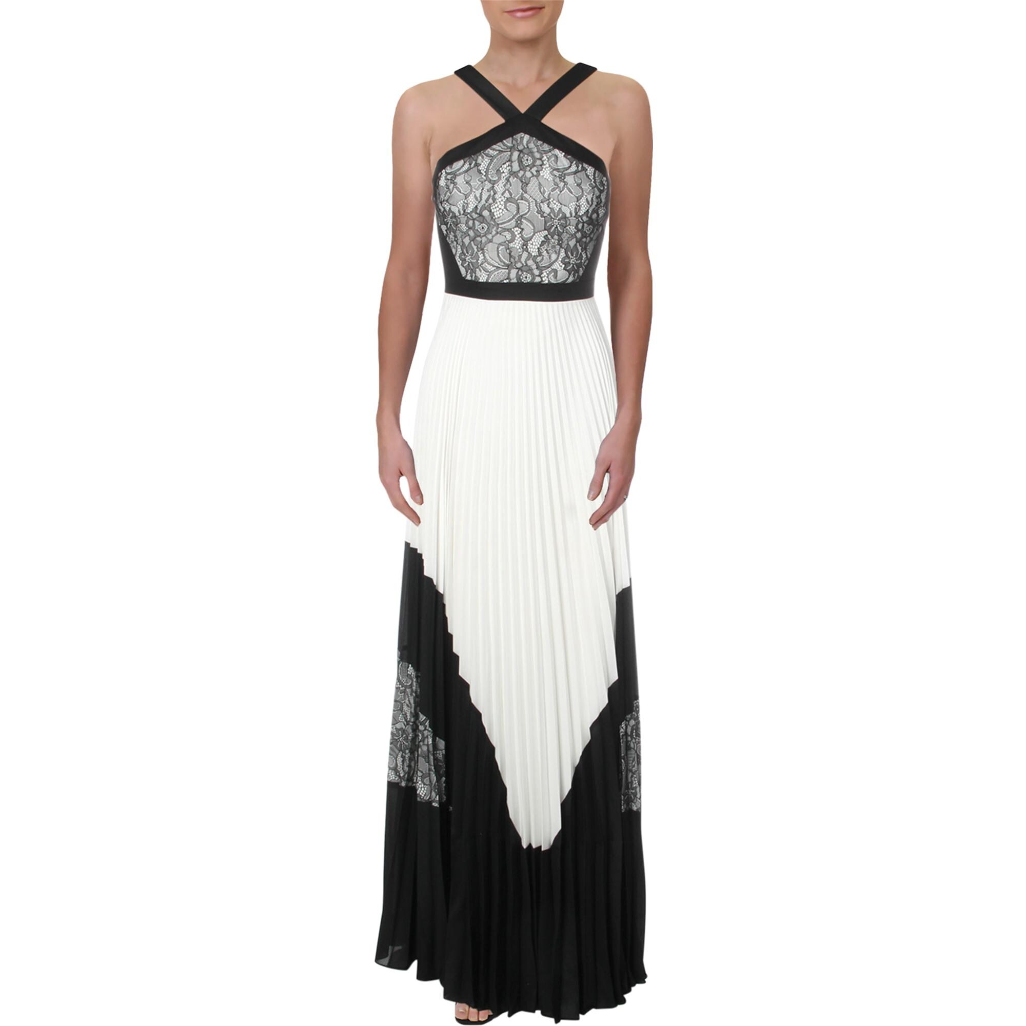 Bcbg Max Azria Womens Evening Dress Lace Trim Full Length Black White 4 Overstock 31524294 New and used items, cars, real estate, jobs, services, vacation girls dresses all new with tags. overstock com
