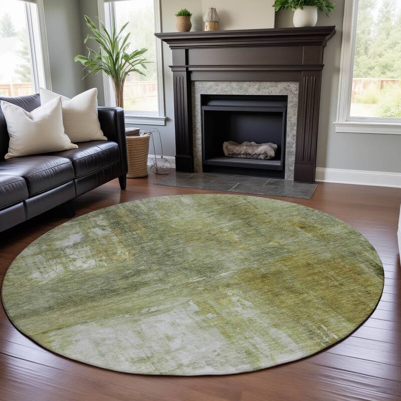 Premium Washable Super Soft Modern Watercolor Mayfield Rug - Sage - 8' x 8'