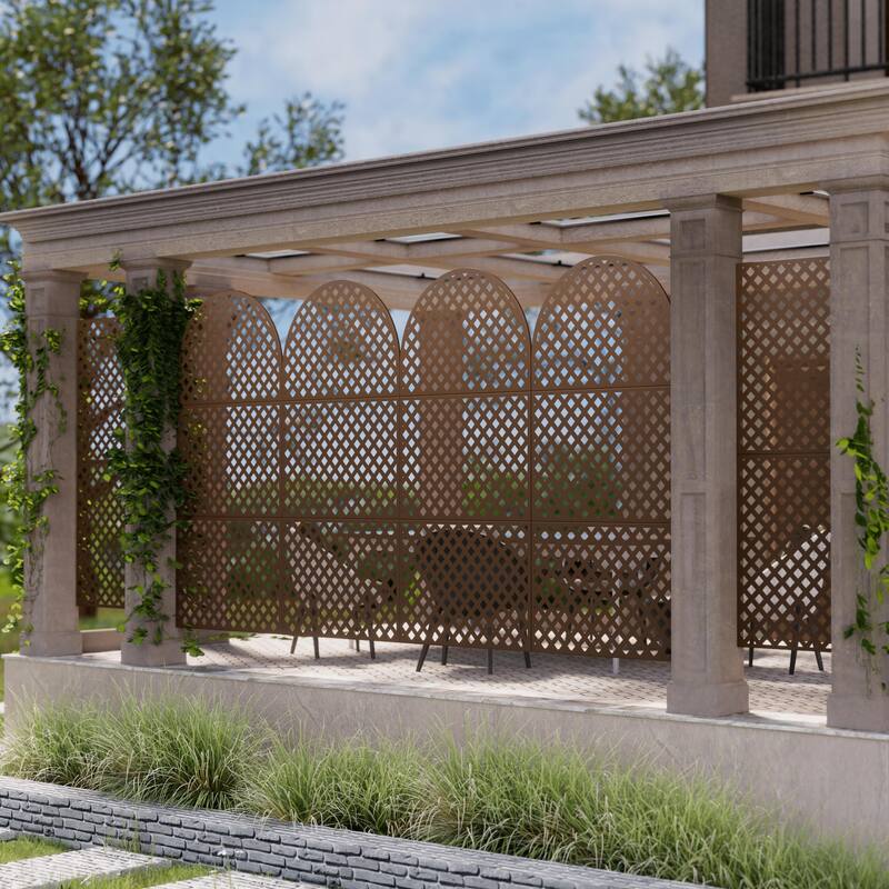 Outdoor Privacy Screen Metal Privacy Screen Panel Free Standing - 72*35