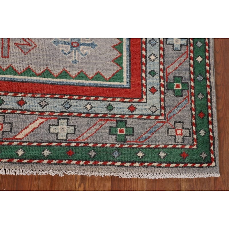 Kazak Foyer Rug Handmade Bedroom Wool Carpet - 3'6" x 4'11"