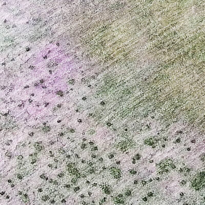 Machine Washable Indoor/ Outdoor Abstract Watercolor Chantille Rug