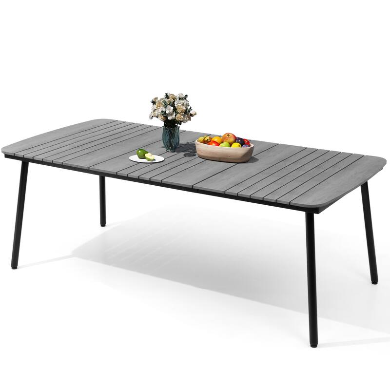 Outdoor Patio Dining Table Rectangular Aluminum Outdoor Table for 6/8/10 Person