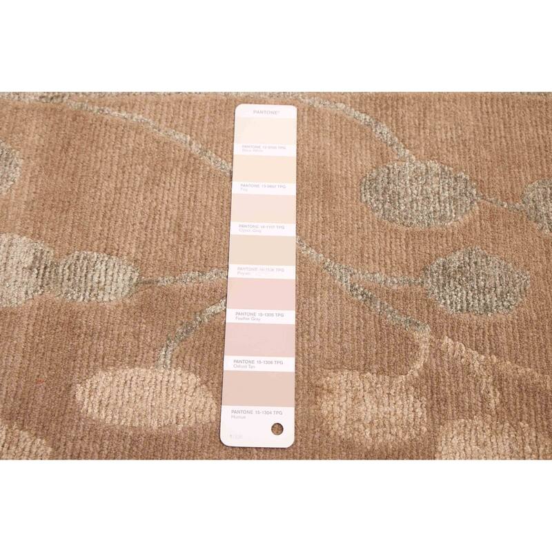 ECARPETGALLERY Hand-knotted Opulence Taupe Silk, Wool Rug - 7'11 x 9'11