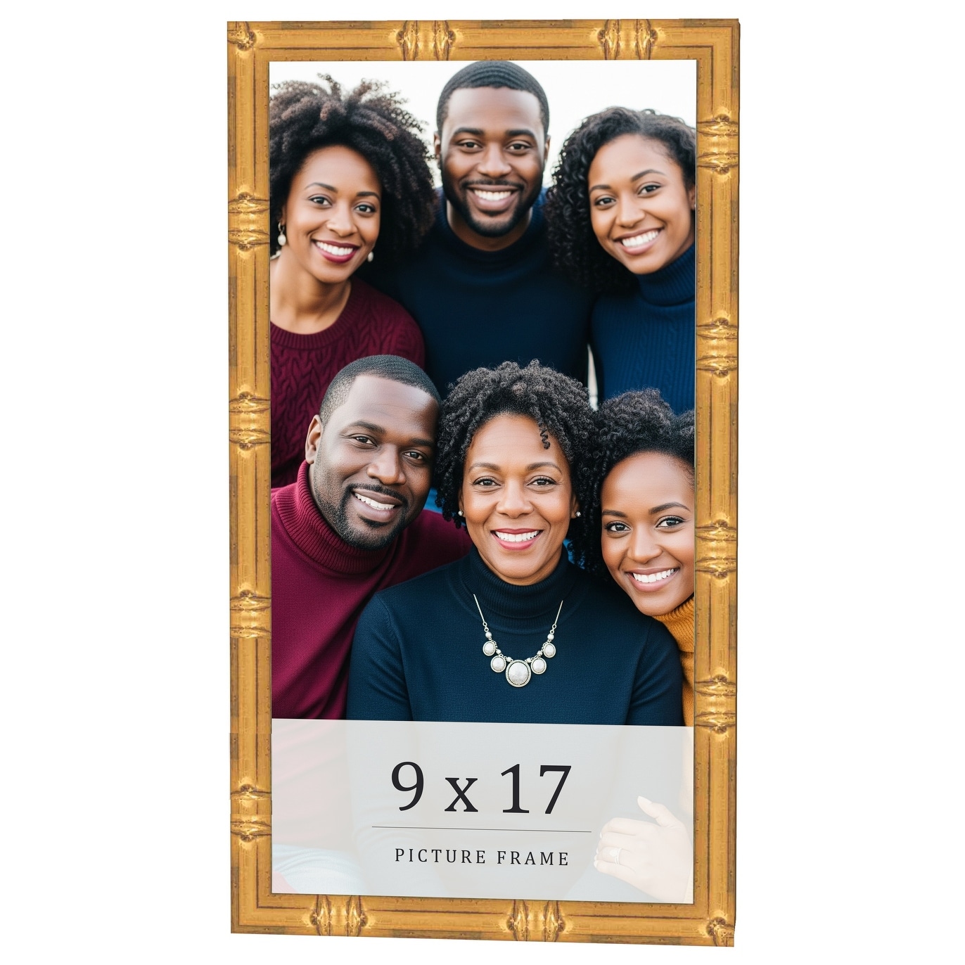 9x17 Frame Gold Bamboo Solid Wood Picture Frame | 1 Inch Moulding