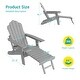 preview thumbnail 34 of 54, Bonosuki 2-Piece Folding Adirondack Chairs with Retractable Ottoman, Fire Pit Patio Chair with Cup Holder