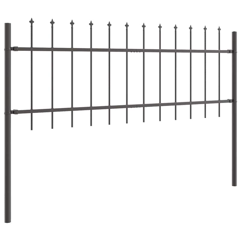vidaXL Garden Fence Gray Powder-coated steel
