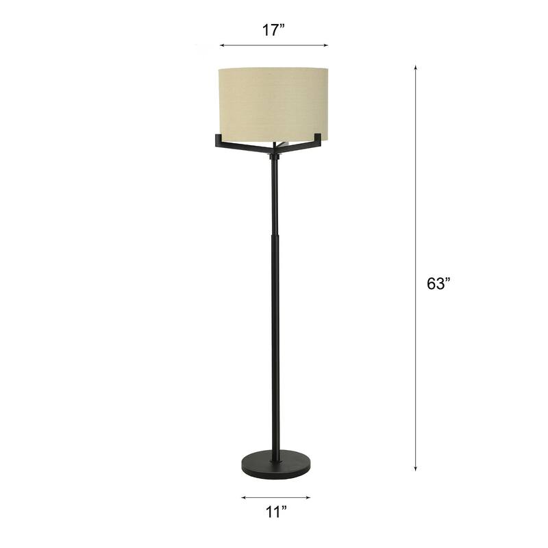 Brushed Black - Industrial Floor Lamp With Multi Arm Supports