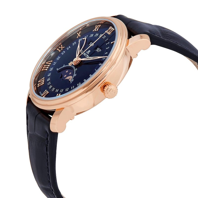 Blancpain Villeret RG Ultra Slim Moonphase Calender Men's Watch - Blue - 40mm