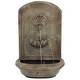 preview thumbnail 9 of 7, Sunnydaze Seaside Solar-Only Outdoor Wall Water Fountain - 27" -Florentine Stone