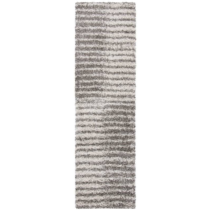 SAFAVIEH Hudson Shag Bambi Modern 2-inch Thick Rug - 2'3" x 8' Runner - Grey/Ivory