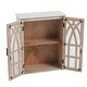preview thumbnail 8 of 14, Farmhouse White and Natural Wood Cathedral Storage Wall Cabinet - 23.6" H x 18.9" W x 8.27" D