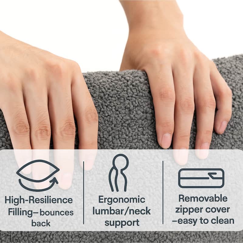 181"Extra Large Multi-Seat Modular Sofa with Teddy Sherpa Fabric,Includes 9 Soft Pillows