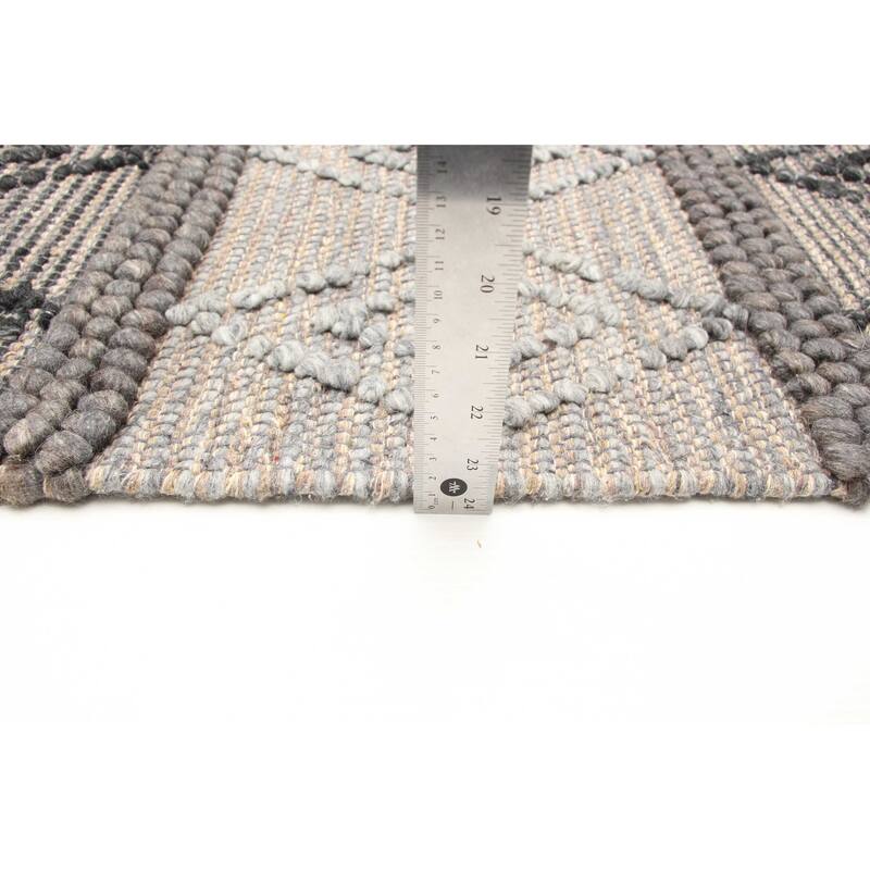 ECARPETGALLERY Braid weave Sienna Brown Wool Rug - 6'1 x 8'11