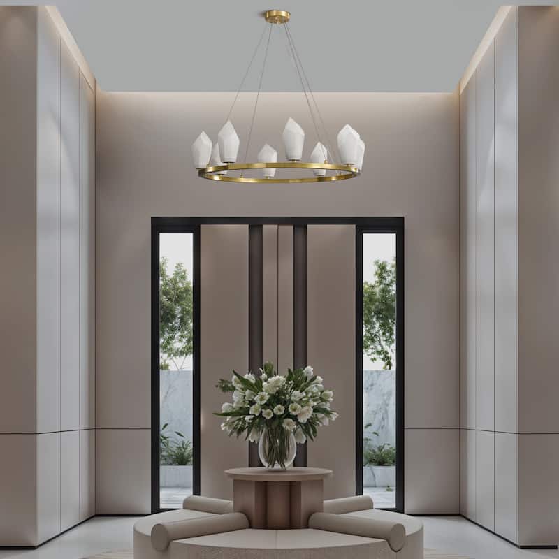 KAYLA Alabaster Chandelier/Sconce Kitchen Island Brass Hanging Lamp Mid Century Nordic Modern Chandelier