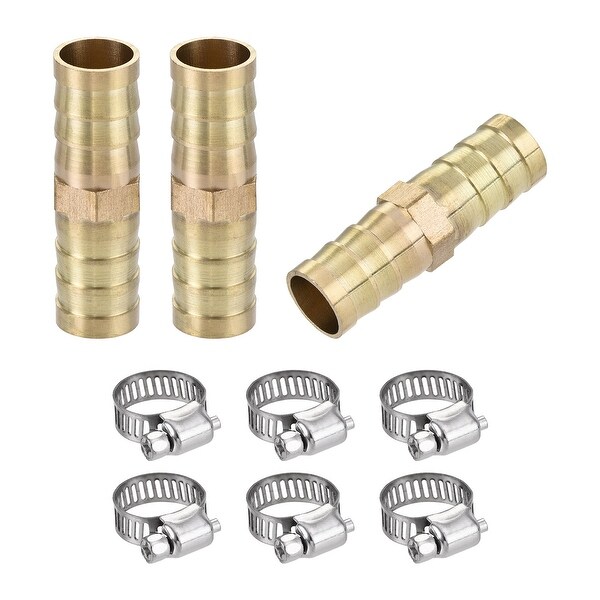 Uxcell 12mm Air Water Gas Oil Pipe Straight Connector Coupler Brass Barb Hose Fitting