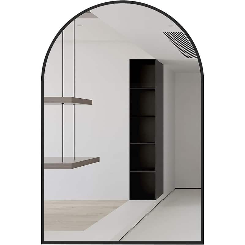 24x32 Inch Metal Framed Arched Bathrrom Mirror