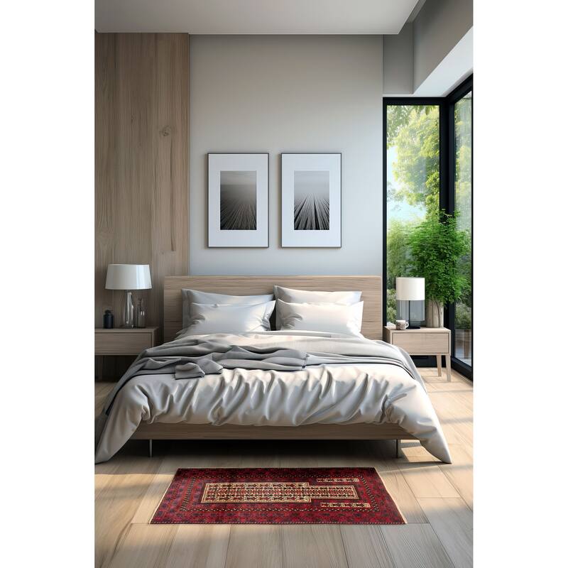 ECARPETGALLERY Hand-knotted Teimani Beige Wool Rug - 2'9 x 4'6