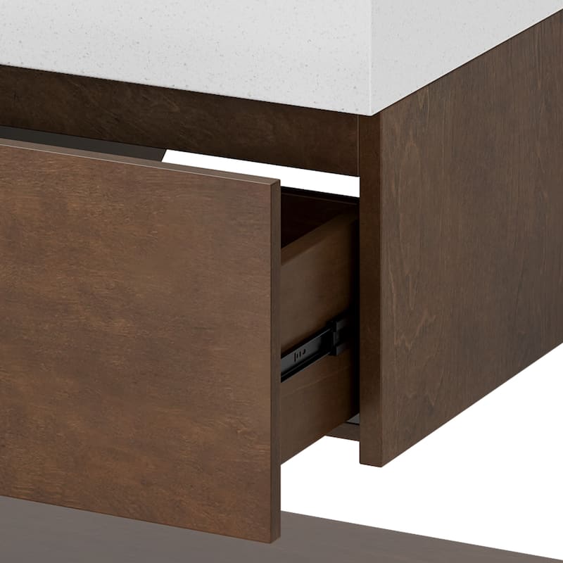 Moasis 48 Inch Floating Wall Mounted Bathroom Vanity with 3 Drawers