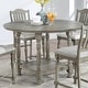 preview thumbnail 2 of 3, Round Wooden Counter Height Table with 1 Shelf in Light Grey - Light Grey