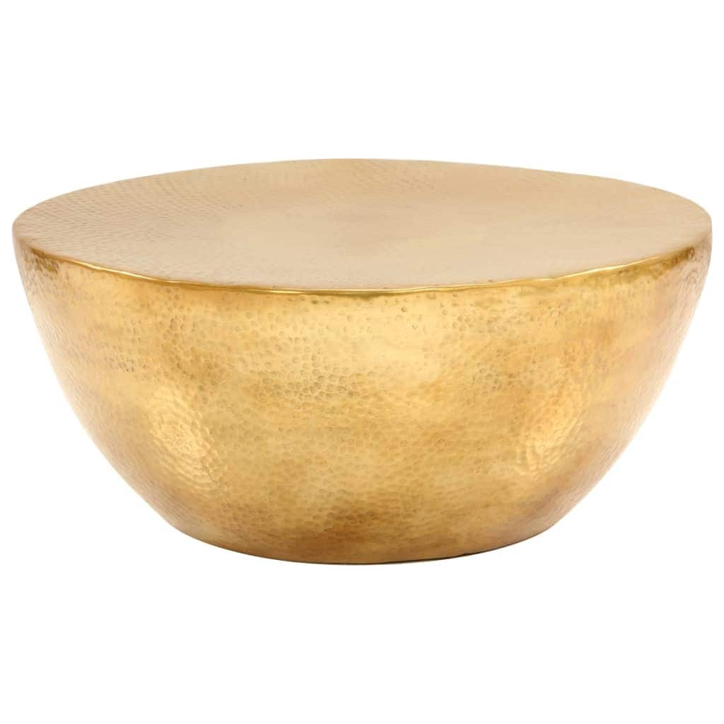 vidaXL Coffee Table Brass Hammered Aluminum Medium Decorative Inlays - 11.8 x 27.6 x 27.6