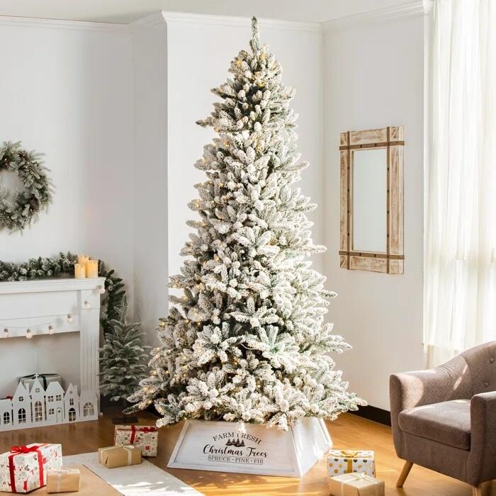 7ft flocked shop christmas tree
