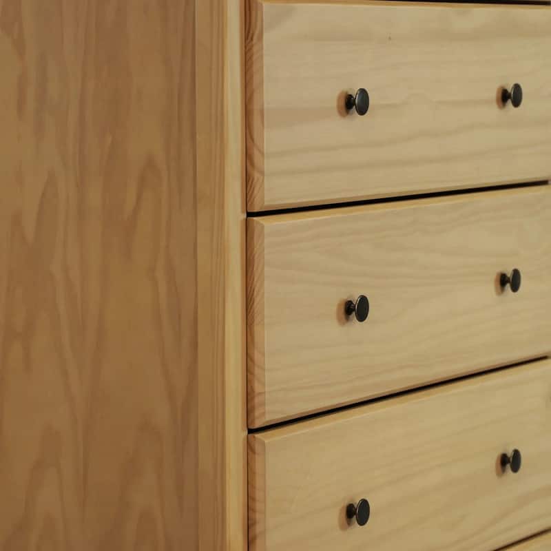 Grain Wood Furniture Shaker 5-drawer Solid Wood Chest