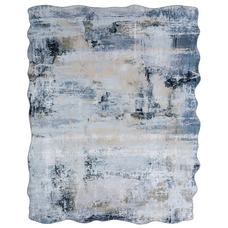Abstract Grey/Blue Area Rug - Abstract 5' x 7' - Grey/Blue