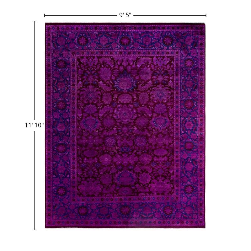 Fine Vibrance One-of-a-Kind Hand-Knotted Area Rug - Pink, 9' 5" x 11' 10" - 9' 5" x 11' 10"