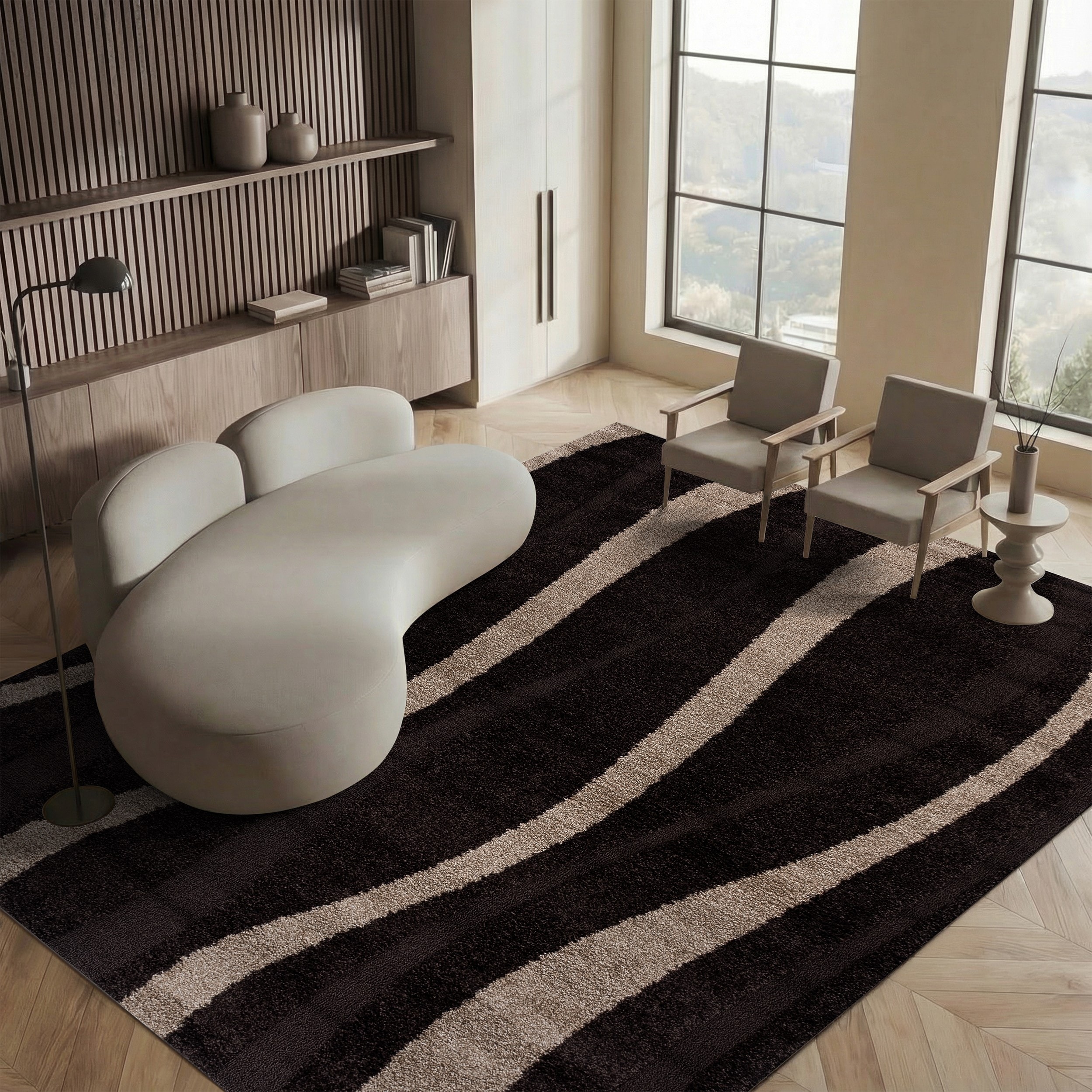 SAFAVIEH Florida Shag Ariola Stripe 1.2-inch Thick Rug - On Sale SAFAVIEH Florida Shag Ariola Stripe 1.2-inch Thick Rug - On Sale