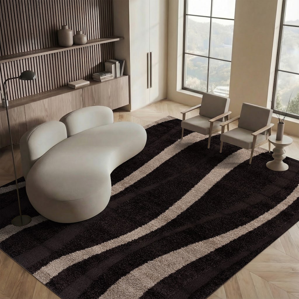 SAFAVIEH Florida Shag Ariola Stripe 1.2-inch Thick Rug