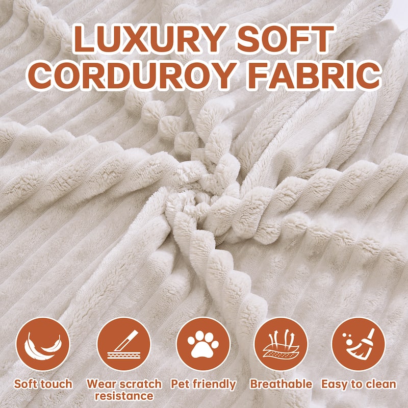 5-in-1 Modular Corduroy Floor Sleeper Sofa Bed Convertible Folding Compressed Couch with Movable Armrests for Living Room