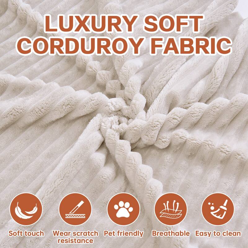 Convertible Floor Sofa Bed, 5-in-1 Modular Compressed Couch with Blanket Pillow, Corduroy Foam Sleeper