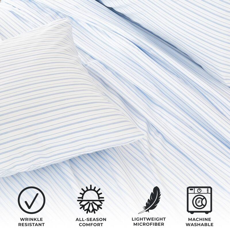 Premium Striped Microfiber Sheet Set