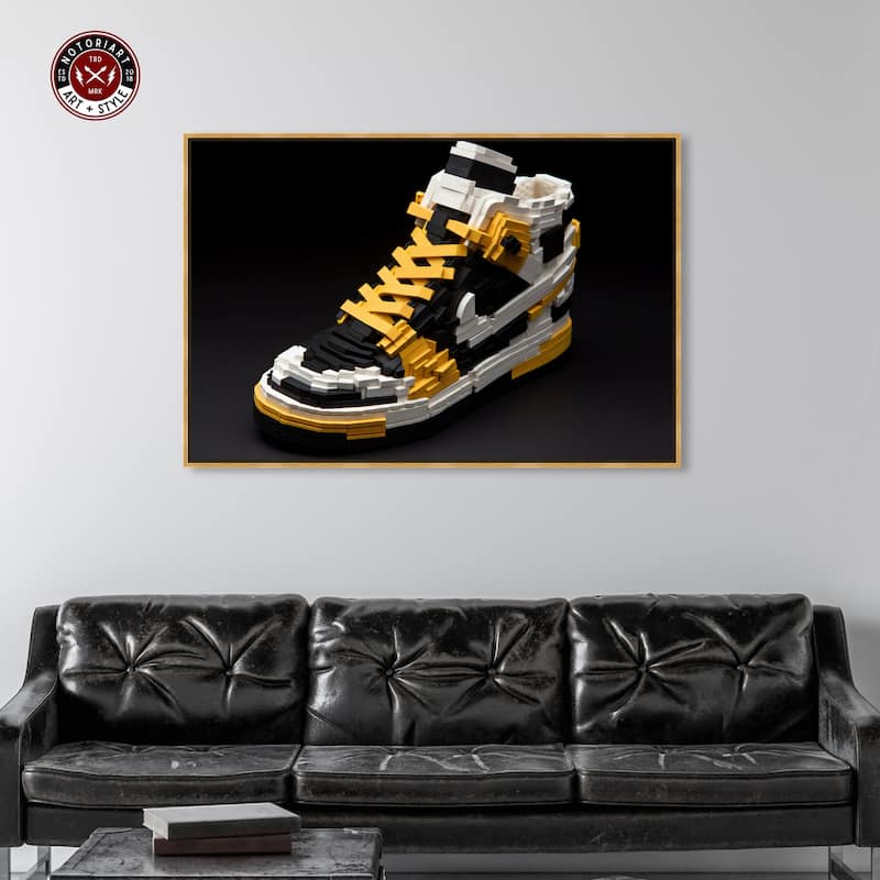Notoriart Toy Sneaker Black Framed Sneaker 1 Piece Canvas Wall Art