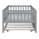 preview thumbnail 32 of 46, Twin Size Daybed with Trundle, Wood Twin Bed with Fence Guardrails