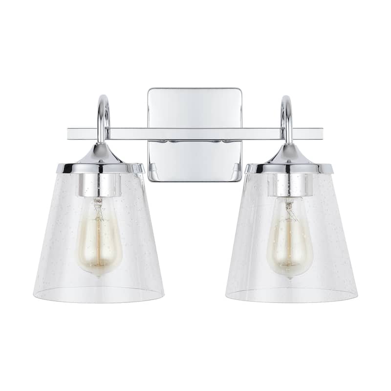 Jayne 2-light Bath/ Vanity Fixture w/ Clear Seeded Glass