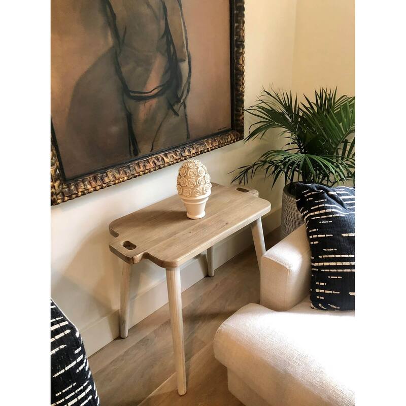 Last Chance Pine Side Table, Brown/ White