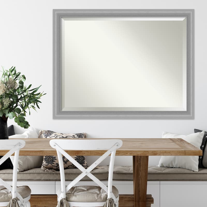 Beveled Wall Mirror - Peak Polished Nickel Narrow Frame - Peak Polished Nickel Narrow