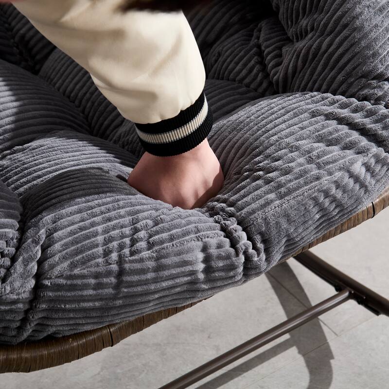 Padded Cushion Wicker Rocking chair for Indoor and Outdoor