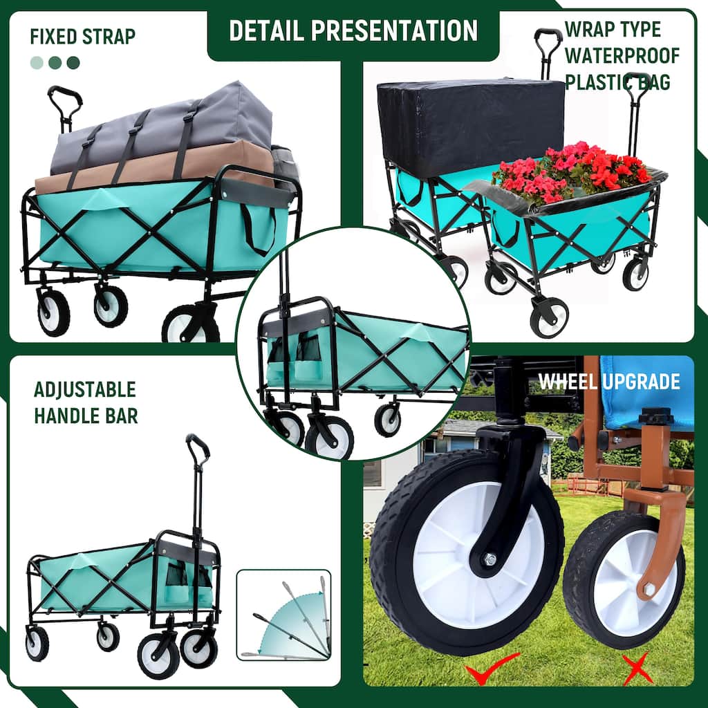 360lbs Collapsible Foldable Wagon Cart