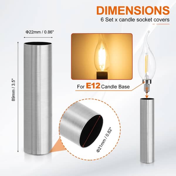 dimension image slide 77 of 102, Metal Chandelier Socket Sleeves Insulation Heat Shrinkable